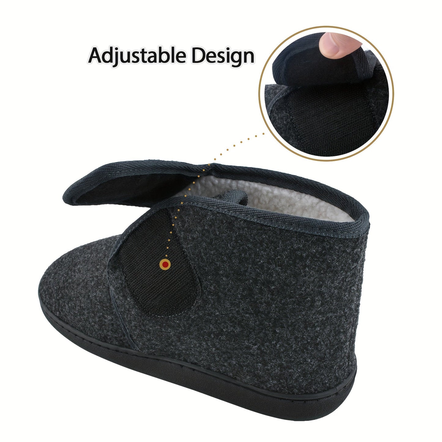 Men’s Comfy Slippers with Adjustable Velcro Strap