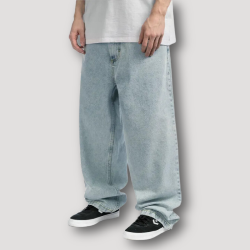 Men's Baggy Denim Jeans – Relaxed Fit, Urban Street Style