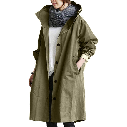 Women’s Long Waterproof Raincoat – Lightweight & Comfortable
