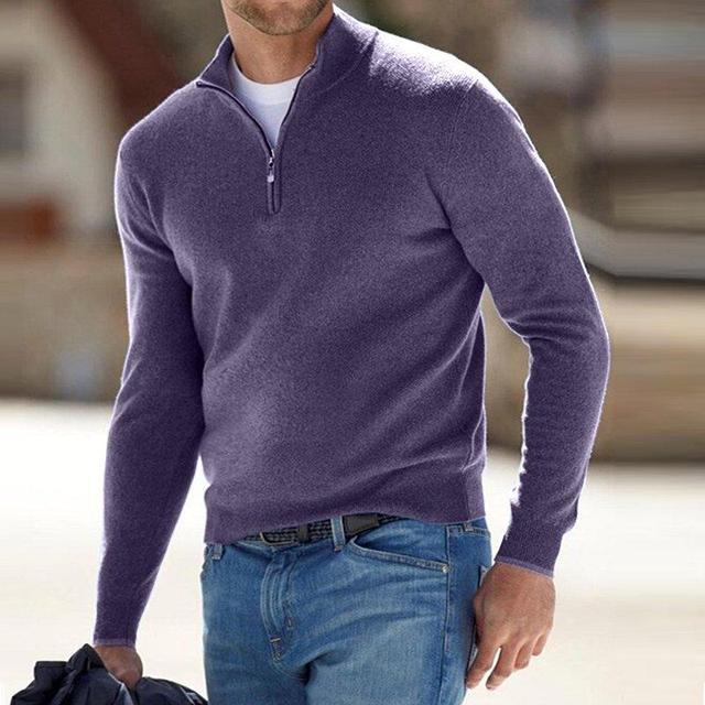 Men’s V-Neck Sweater with Zipper