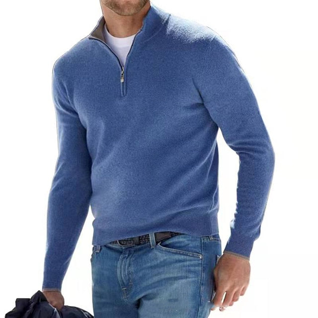 Men’s V-Neck Sweater with Zipper