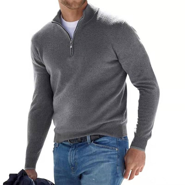 Men’s V-Neck Sweater with Zipper