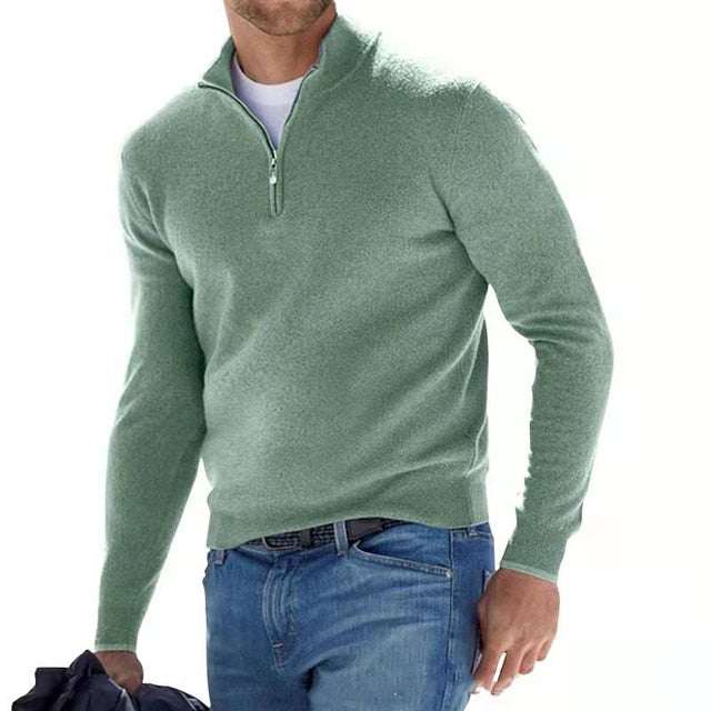 Men’s V-Neck Sweater with Zipper