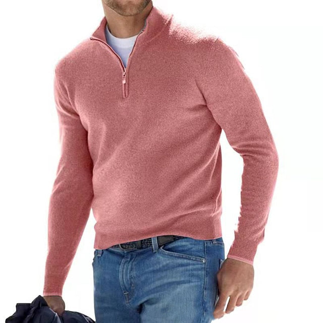 Men’s V-Neck Sweater with Zipper
