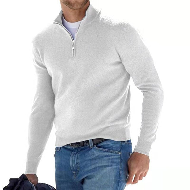 Men’s V-Neck Sweater with Zipper